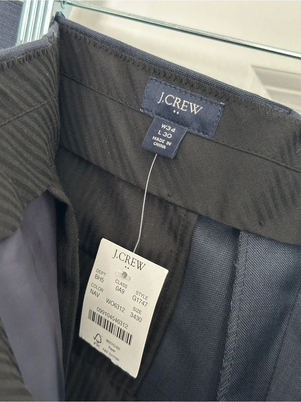 J. Crew size w34
